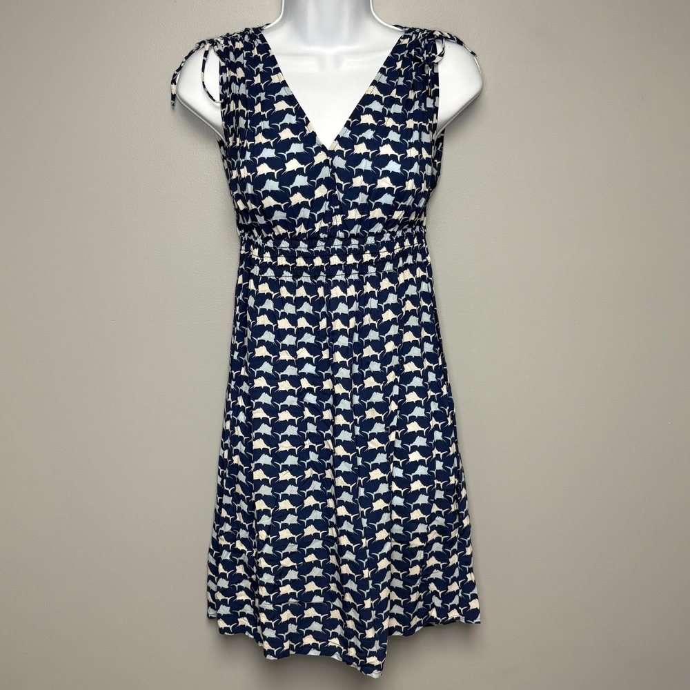 Tommy Bahama Navy Resortwear Swordfish Light Beach Cover-up Swim Dress Sz XS